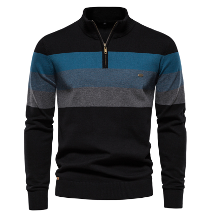 Men's Open Chest Stand Up Collar Men's Sweater Pullover Knitted Sweater 