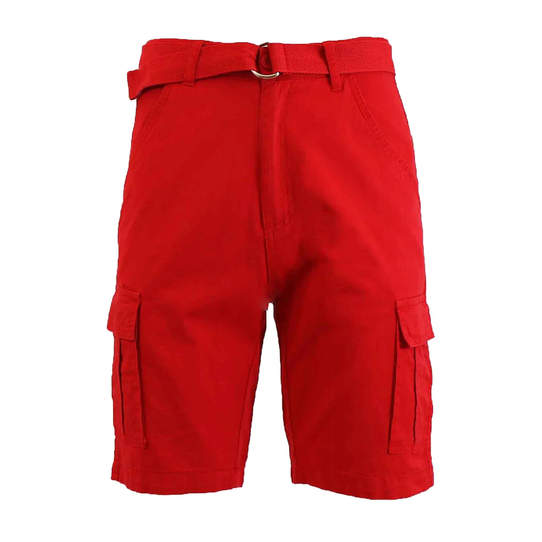 Men's Cotton Belted Cargo Shorts Vintage Distressed Lounge Hiking With