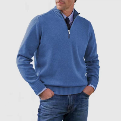 Men's Zip-Up Knit Sweater, Stand Collar Lightweight Cardigan, Men's Lightweight Knit Jacket, Versatile Pullover Sweater for Layering