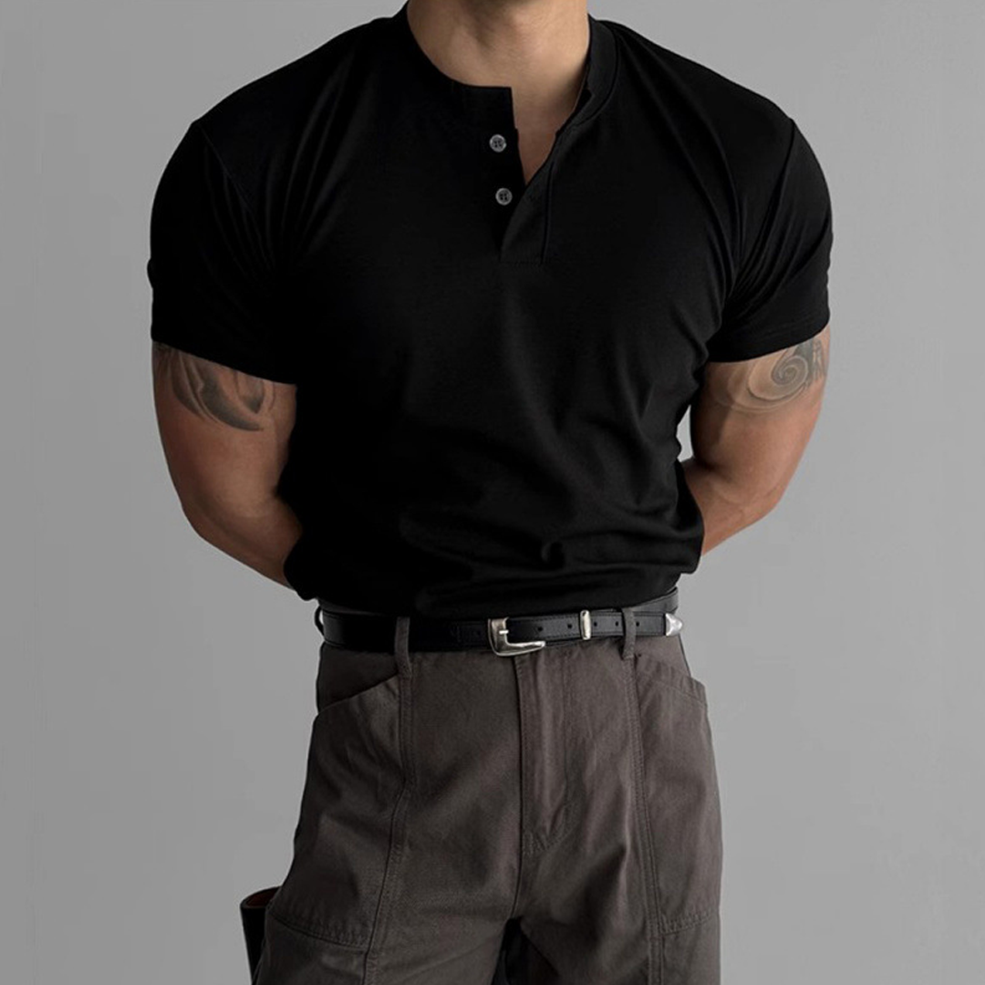 Summer Short Sleeve Button-Up Harajuku Style Knit T-Shirt