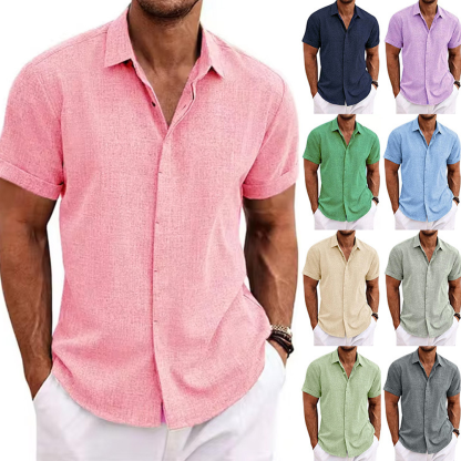 Men's Linen Shirt Short Sleeve Casual Shirt
