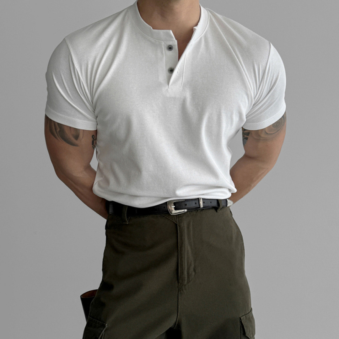 Summer Short Sleeve Button-Up Harajuku Style Knit T-Shirt