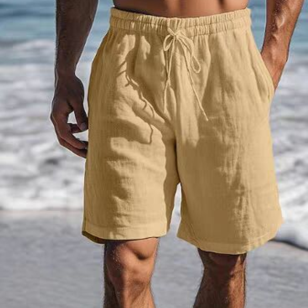 Men's Cotton And Linen Work Shorts, Loose And Casual Shorts For Outdoo