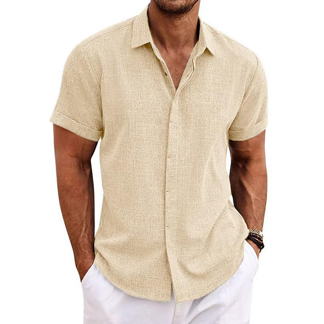 Men's Linen Shirt Short Sleeve Casual Shirt