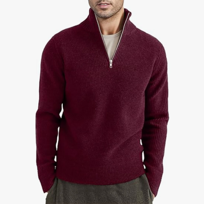 Men's New Thickened Half-High Zipper Collar Men's Warm Winter Sweater