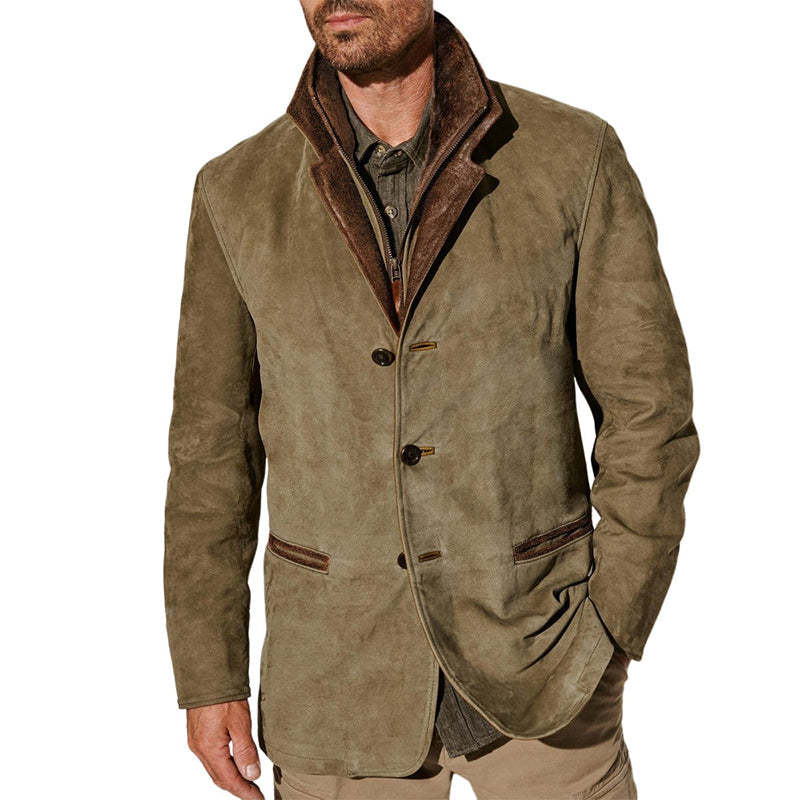 Men’s Autumn Vintage Buckskin Jacket 