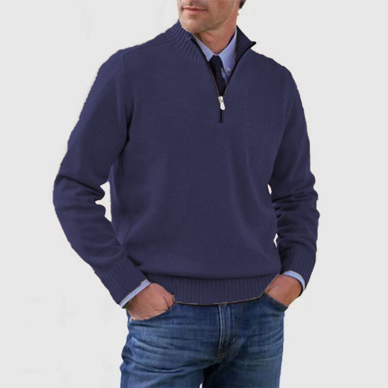 Men's Zip-Up Knit Sweater, Stand Collar Lightweight Cardigan, Men's Lightweight Knit Jacket, Versatile Pullover Sweater for Layering