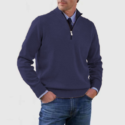 Men's Zip-Up Knit Sweater, Stand Collar Lightweight Cardigan, Men's Lightweight Knit Jacket, Versatile Pullover Sweater for Layering