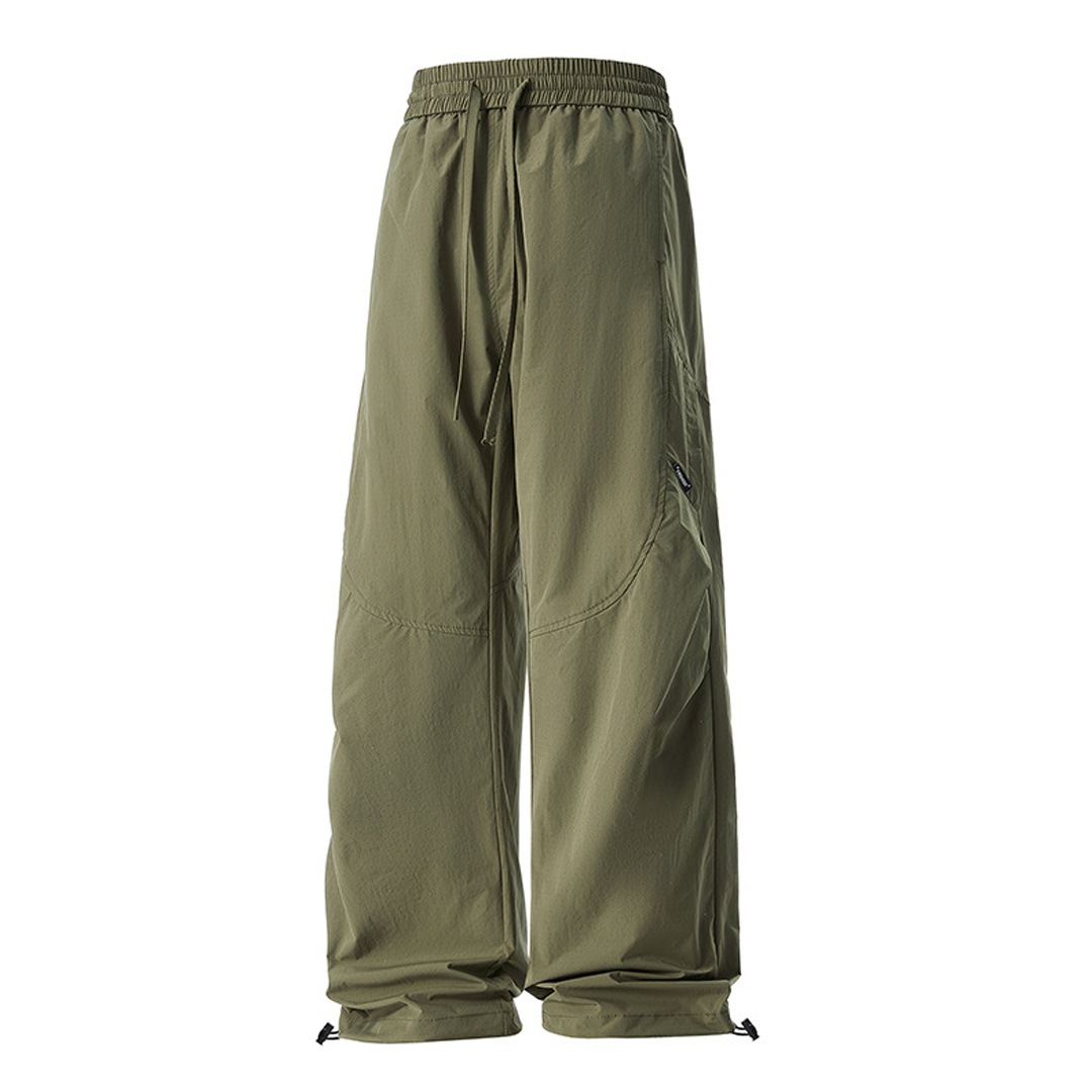 Summer American style paratrooper pants men's thin ice silk casual qui