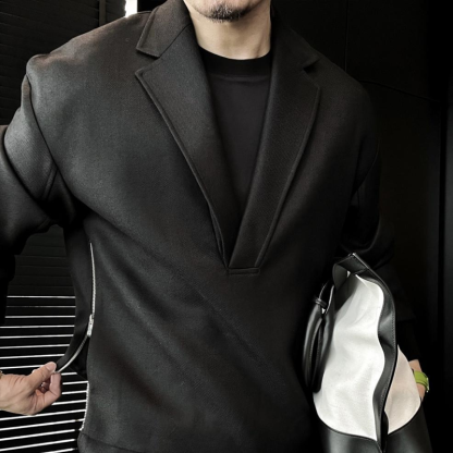 Men's Deep V Neck Design Loose Long Sleeves