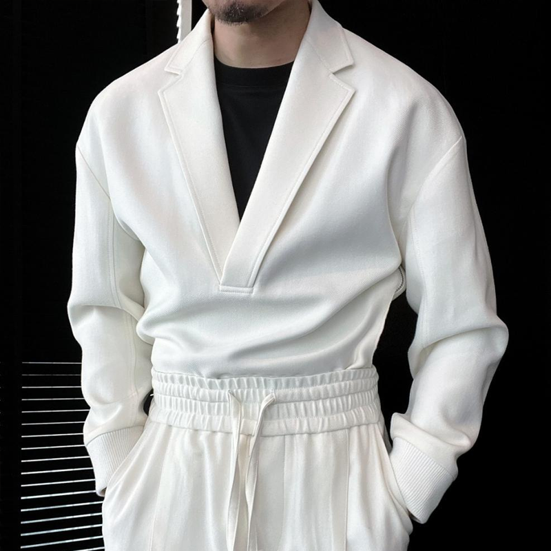 Men's Deep V Neck Design Loose Long Sleeves