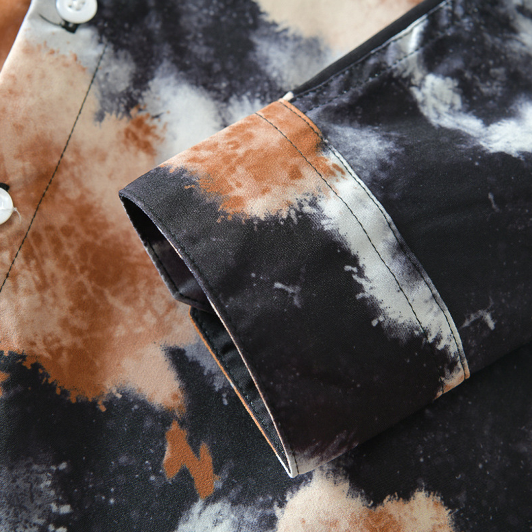 Graffiti All-Match Long-Sleeved Shirt Men's Casual Printed Shirt