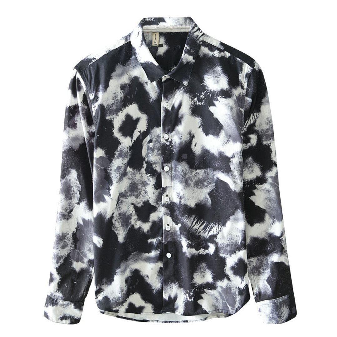 Graffiti All-Match Long-Sleeved Shirt Men's Casual Printed Shirt