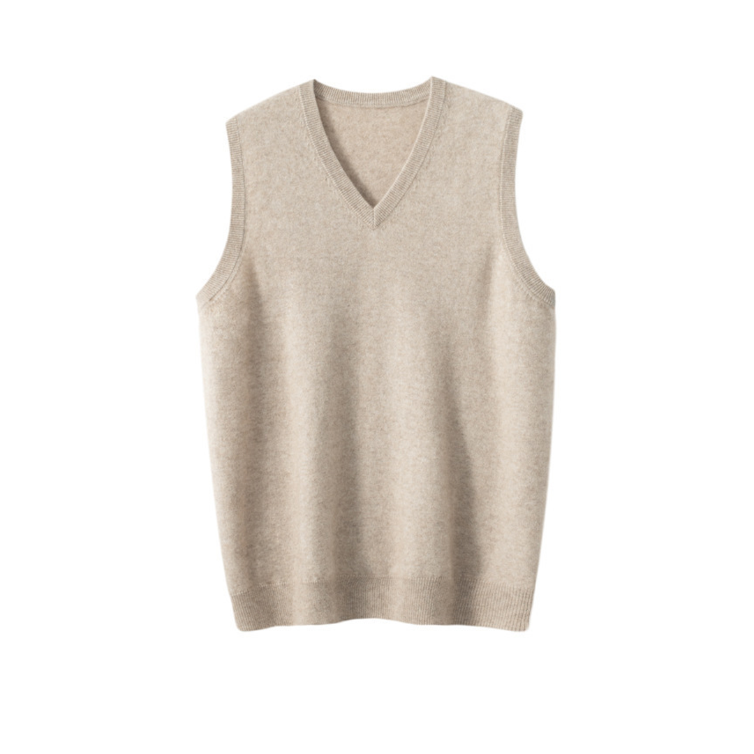 Men's Cashmere Sweater V-neck Vest Large Size Sleeveless Vest