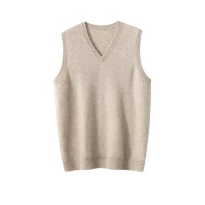 Men's Cashmere Sweater V-neck Vest Large Size Sleeveless Vest