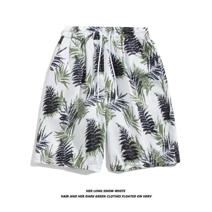 Men's Loose Large Size Beach Pants With Prints Large Pants Quick-Drying Shorts