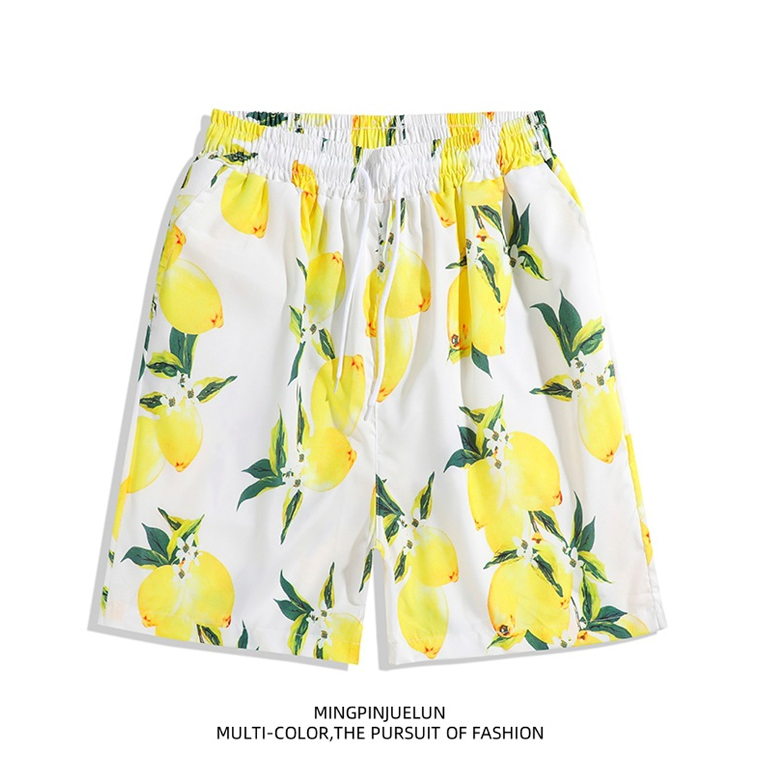 Men's Loose Large Size Beach Pants With Prints Large Pants Quick-Drying Shorts