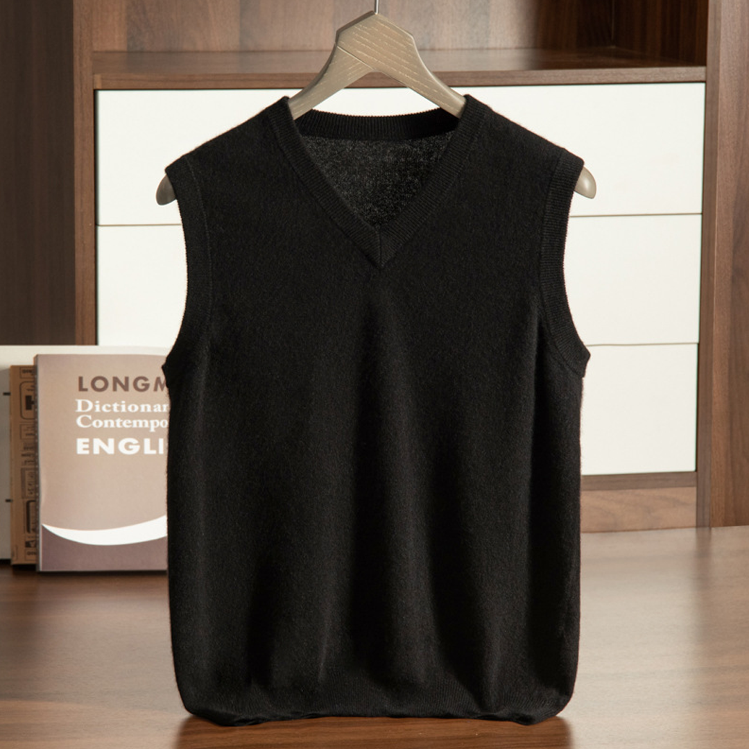Men's Cashmere Sweater V-neck Vest Large Size Sleeveless Vest