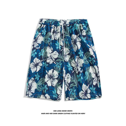 Men's Loose Large Size Beach Pants With Prints Large Pants Quick-Drying Shorts