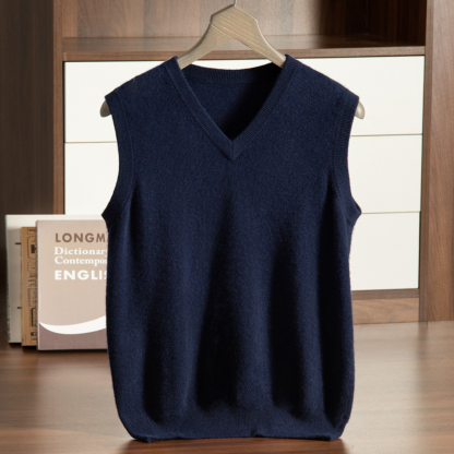 Men's Cashmere Sweater V-neck Vest Large Size Sleeveless Vest