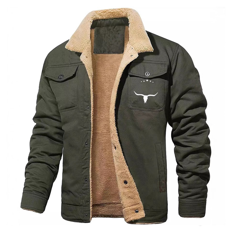 Fall/winter Men's Fleece-Cotton Cargo Casual Jacket