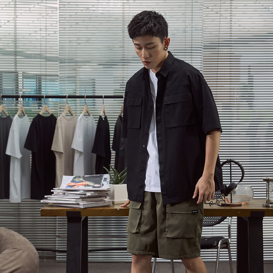 Men's Casual Loose Workwear Short-Sleeved Shirt