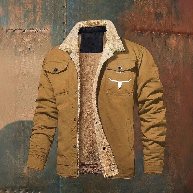 Fall/winter Men's Fleece-Cotton Cargo Casual Jacket