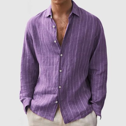 Casual Long Sleeve Shirt Striped Print Casual Long Sleeve