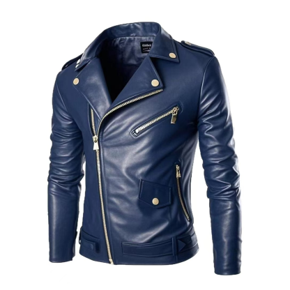 Men's Leather Jackets Trendy Men's Motorcycle Leather Jackets