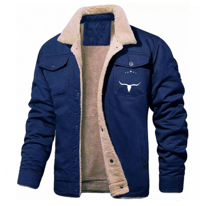 Fall/winter Men's Fleece-Cotton Cargo Casual Jacket