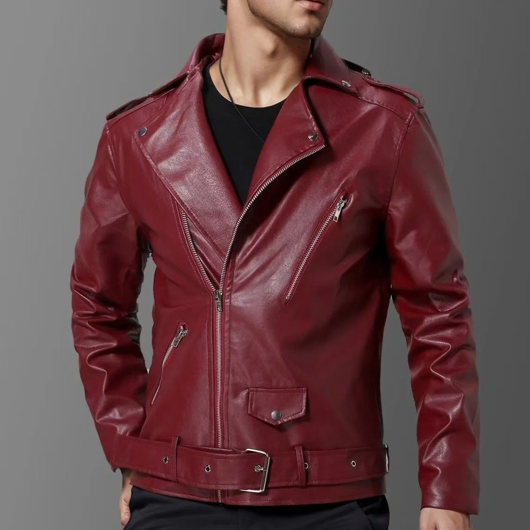 Men's Leather Jackets Trendy Men's Motorcycle Leather Jackets