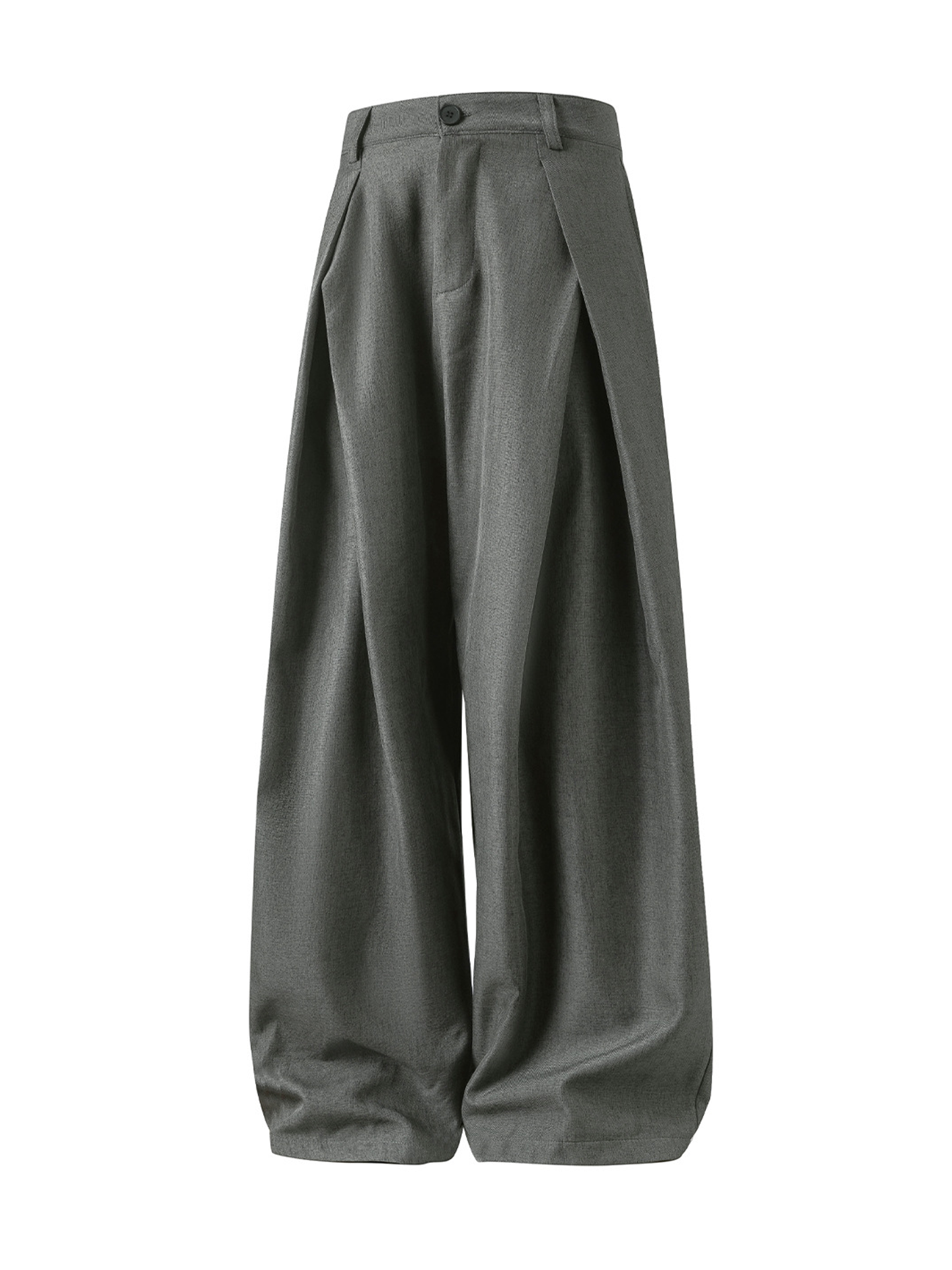 Pleated Design Textured Casual Pants Men's Autumn Style Drape Loose Straight Trousers