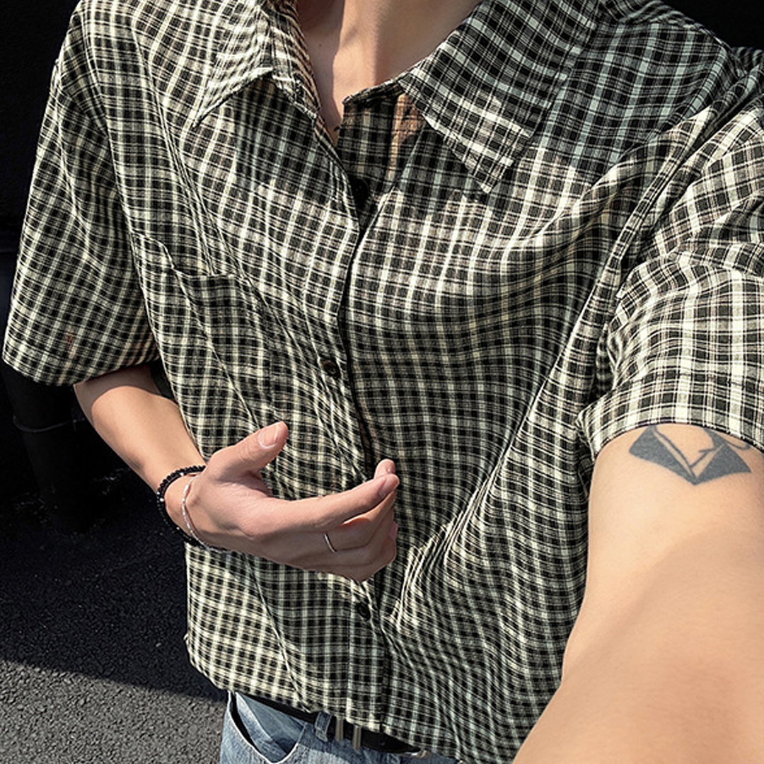 Summer Lapel Men's Shirt Casual Fashion Trend Handsome Men's Summer Ca