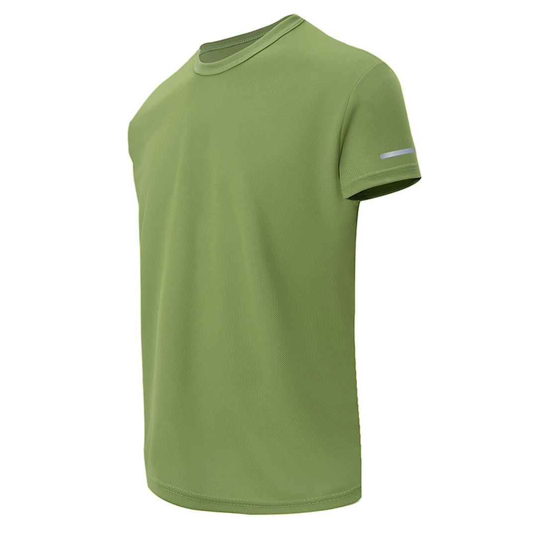 🔥Men's Plain Reflective Design Sports Tee, Breathable Quick Drying Short Sleeve T-shirt