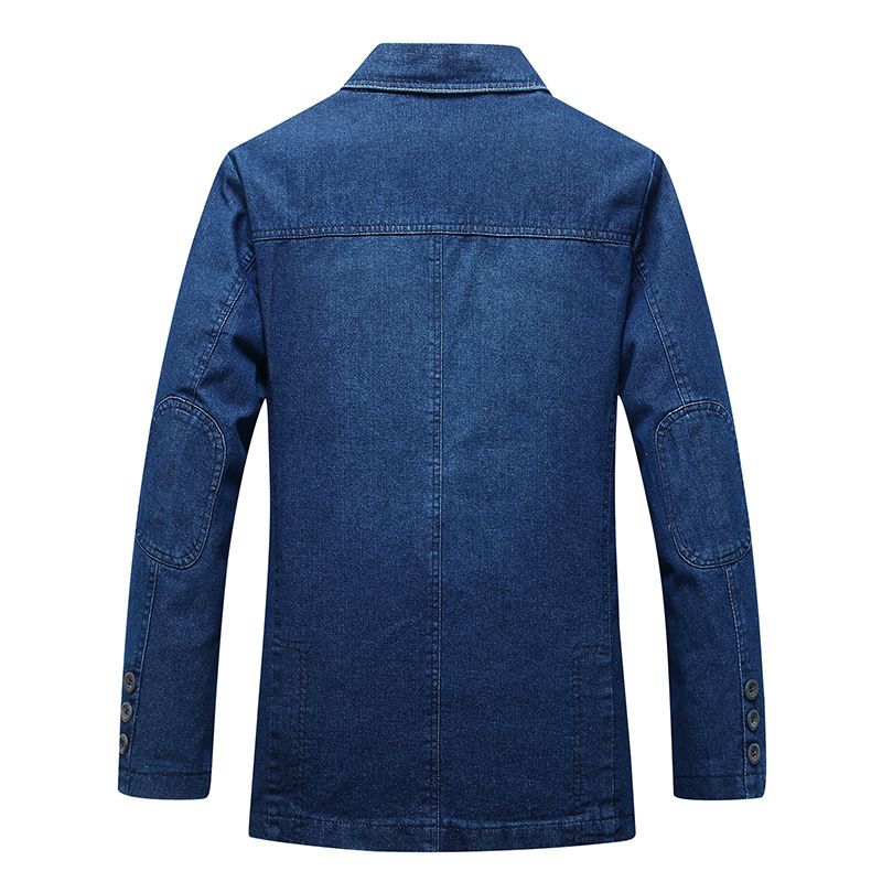  Mens Casual Blazer Denim Jeans Jacket Long Sleeve Slim Fit Suit Coat