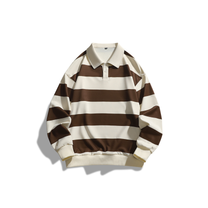 Summer Men's Simple Black And White Striped Long-Sleeved T-Shirt