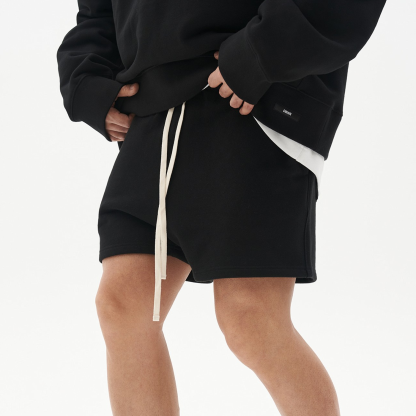 Sports High Street Shorts Cotton Drawstring Solid Color Beach Casual Shorts