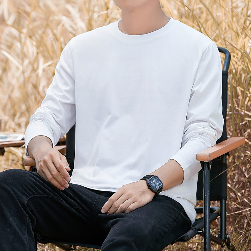 270G Heavyweight Long-Sleeved T-Shirt Men's Spring And Autumn Style Pure Cotton Pullover Bottoming Shirt