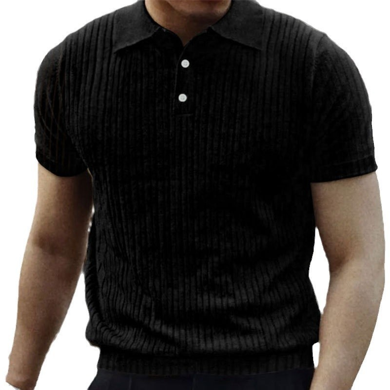 Business Style Short-Sleeved Men's Casual Lapel Slim Polo Shirt