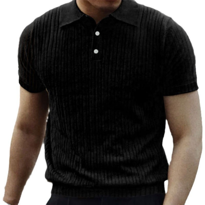 Business Style Short-Sleeved Men's Casual Lapel Slim Polo Shirt