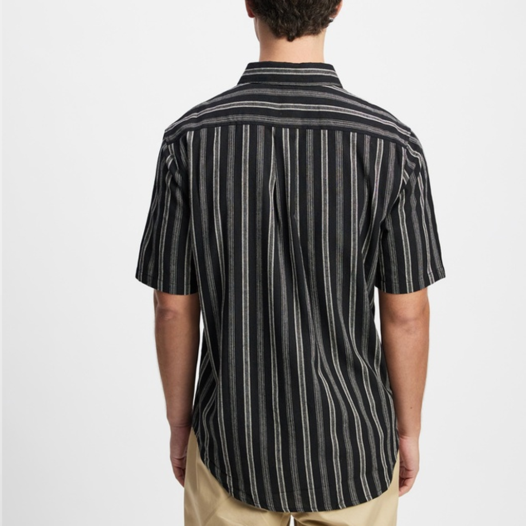 Men's Casual Versatile Textured Linen Blend Striped Shirt