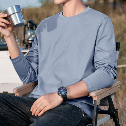 270G Heavyweight Long-Sleeved T-Shirt Men's Spring And Autumn Style Pure Cotton Pullover Bottoming Shirt