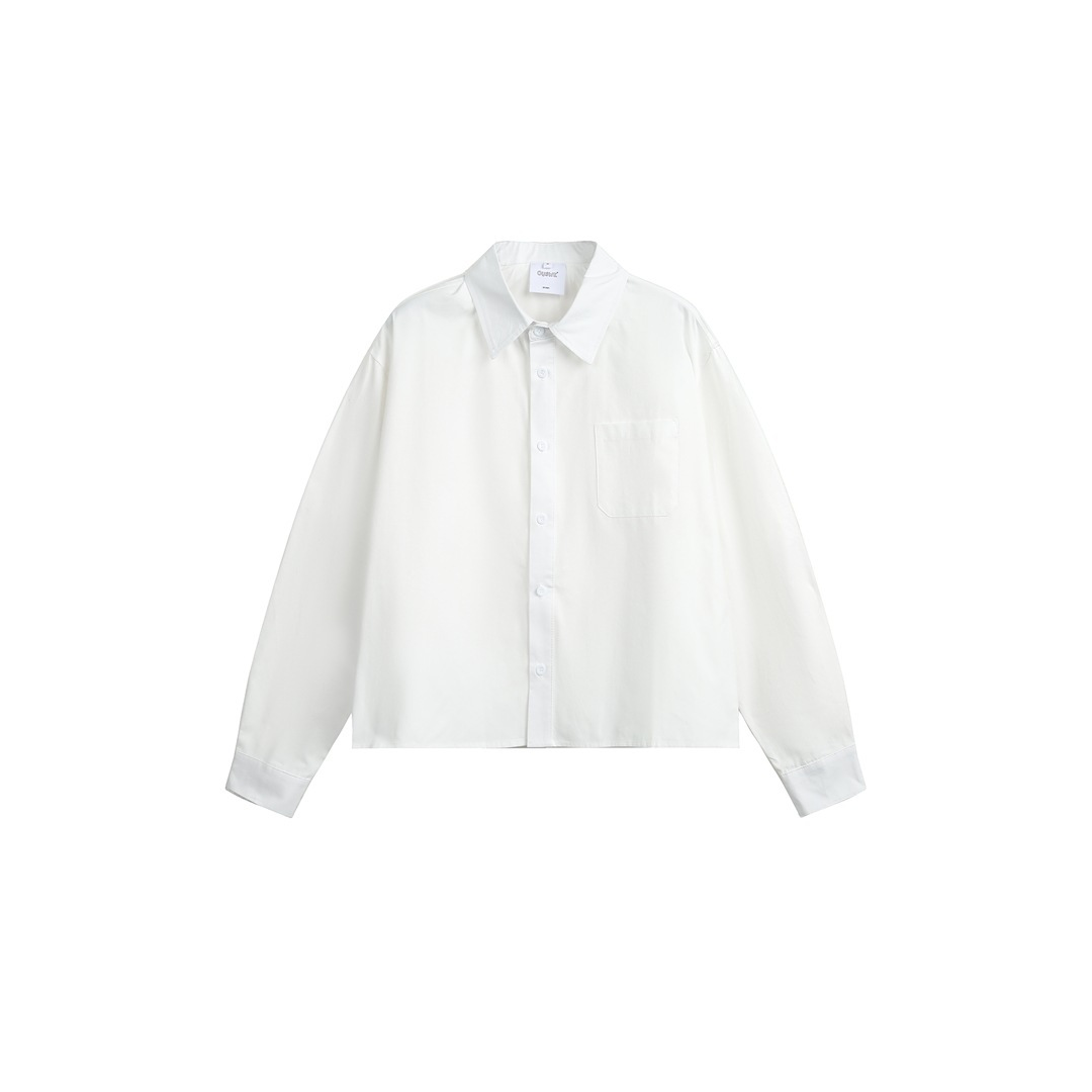 Niche Basic American Retro Pocket Work Shirt Men's Loose Long-Sleeved 