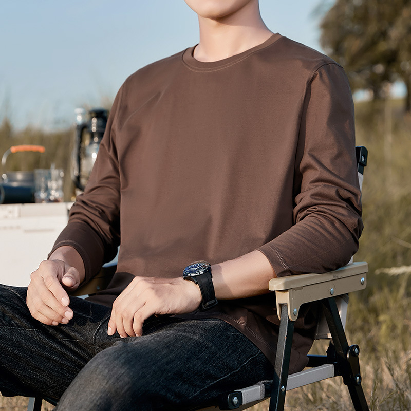 270G Heavyweight Long-Sleeved T-Shirt Men's Spring And Autumn Style Pu