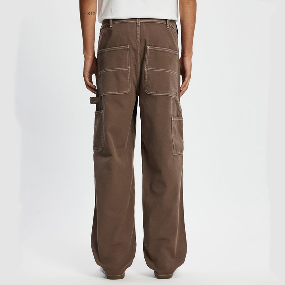 Men's Designer Washed Loose Straight Wide-Leg Jeans