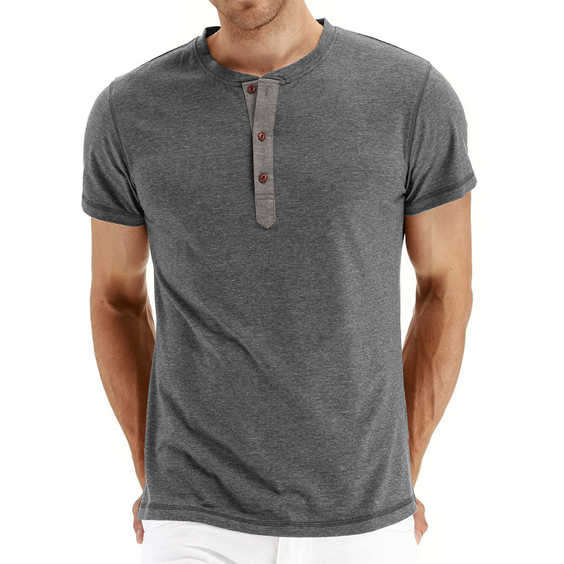Men's Simple And Versatile Casual Solid Color Short Sleeved T-shirt