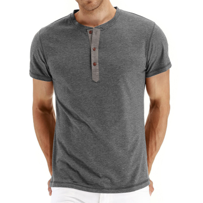 Men's Simple And Versatile Casual Solid Color Short Sleeved T-shirt