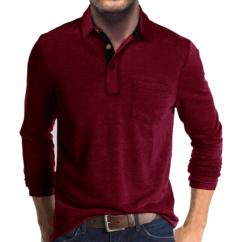 Men's Polo Cross border Autumn/Winter Base Shirt Top Polos