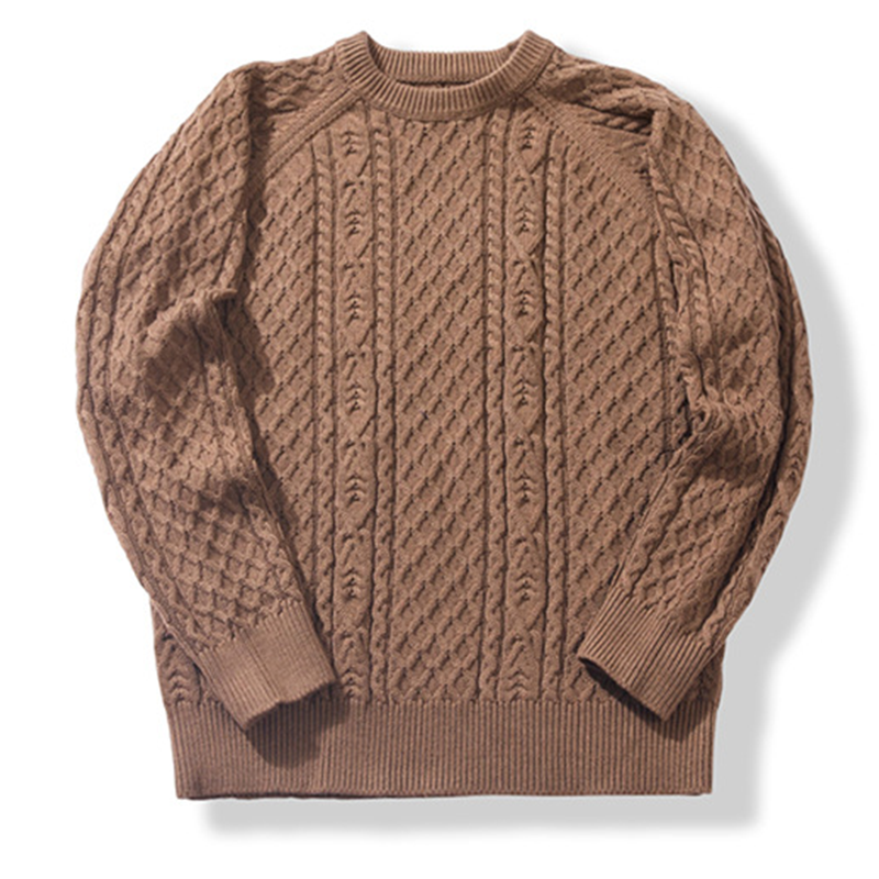 2025 Men's Retro Heavyweight Wool Blend Sweater, Classic Chunky Cable Knit, Aran Wool Sweater, Winter Crewneck Pullover