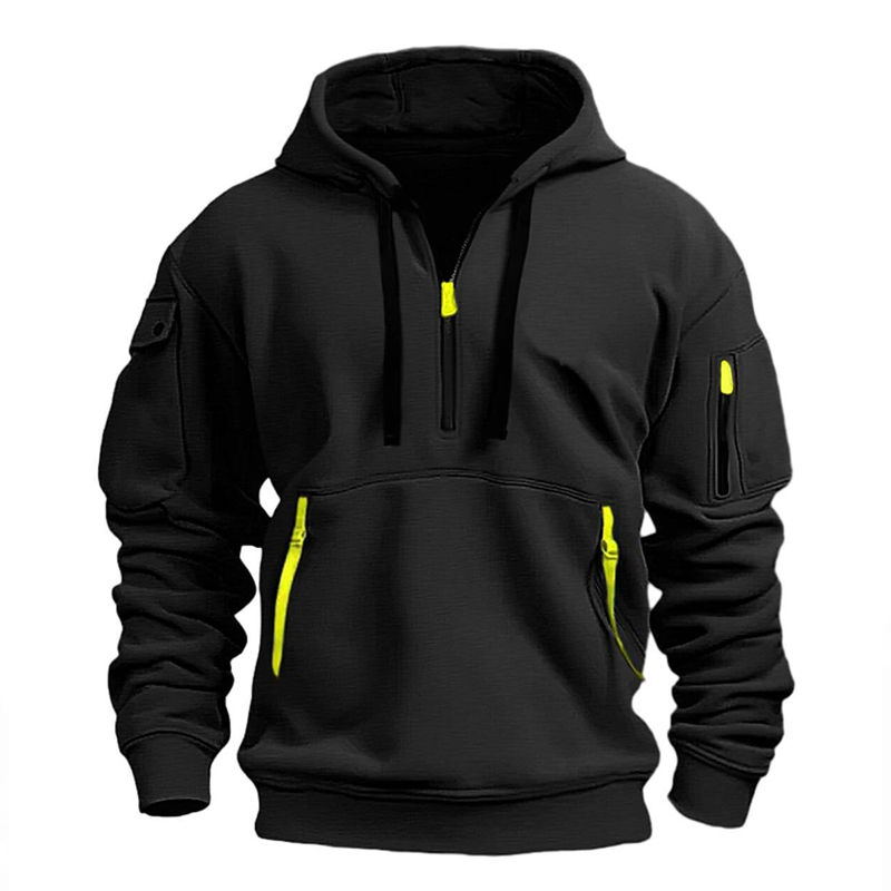 Men's Sport Style Sweatshirt Hoodie Zipper Multi-Pocket Pullover